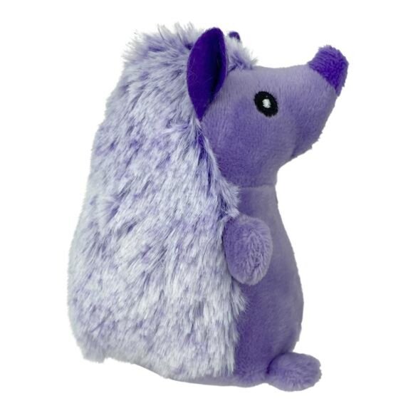 (3 pack) Multipet Mini Pet Plush Hedgehog Small Dog Toy with Squeaker, Purple - Picture 6 of 7